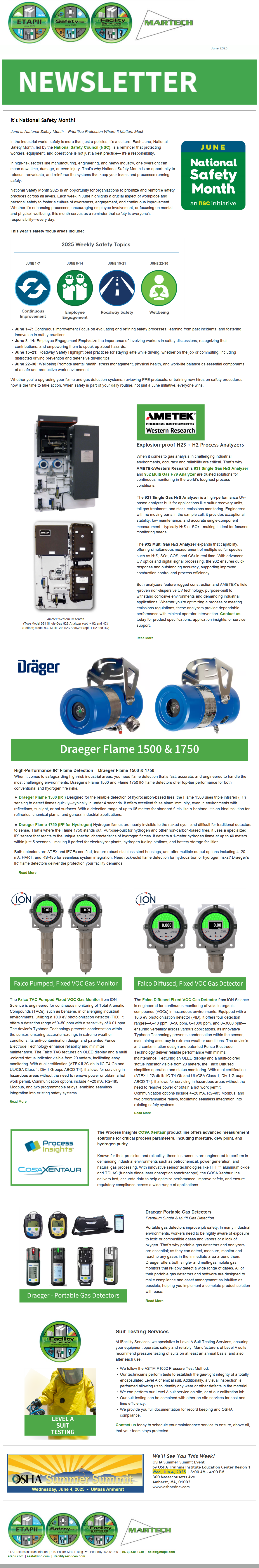 june newsletter national safety month industrial safety